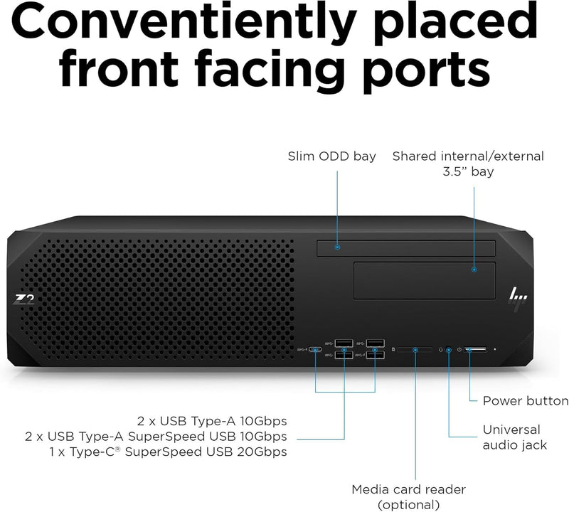 HP Z2 G5 Workstation Sff - Intel Core i7-10700 - scheda video Nvidia P400 2GB - Grado A
