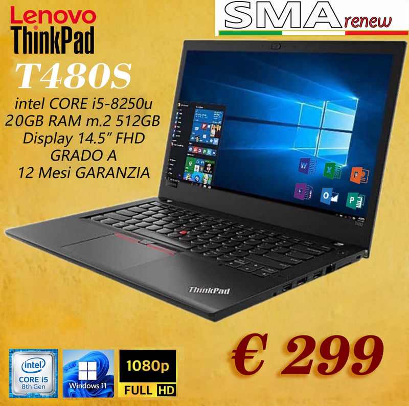 OFFERTA!!! LENOVO THINKPAD T480s • Intel Core i5 GRADO A